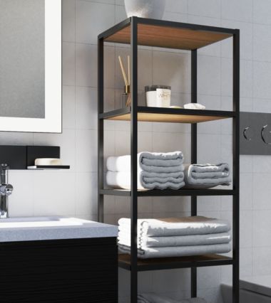 Bathroom shelf made from Cube System Evolution modules.