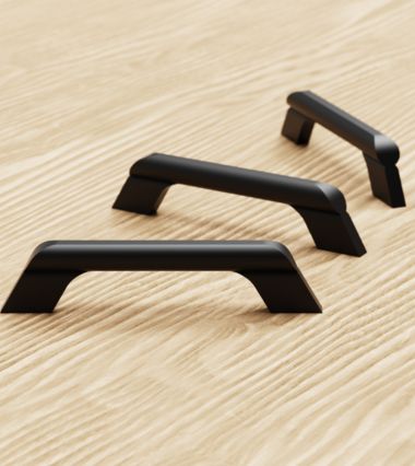 Black handle above a table